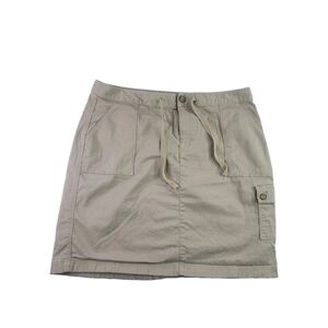 LL Bean Womens Beige Cargo Skirt with Pockets Size 14